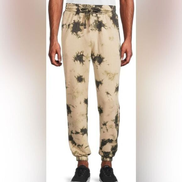 NWT No Boundaries Men’s Tan Green Tie Dye Joggers - Size 2XL - Picture 1 of 8